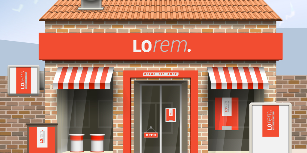 Storefront with sign vector